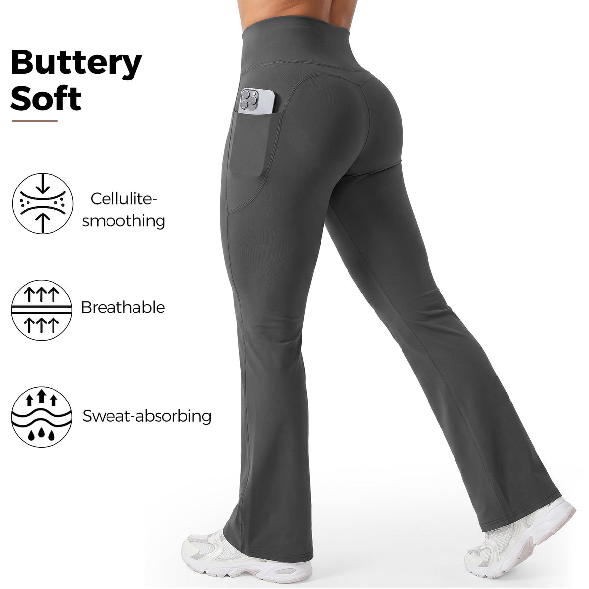 Advoce™ High-Waisted Tummy Control Pocket Flare Leggings