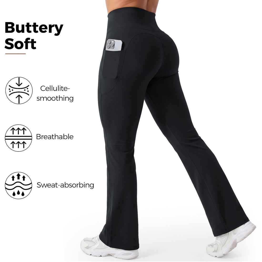 Advoce™ High-Waisted Tummy Control Pocket Flare Leggings