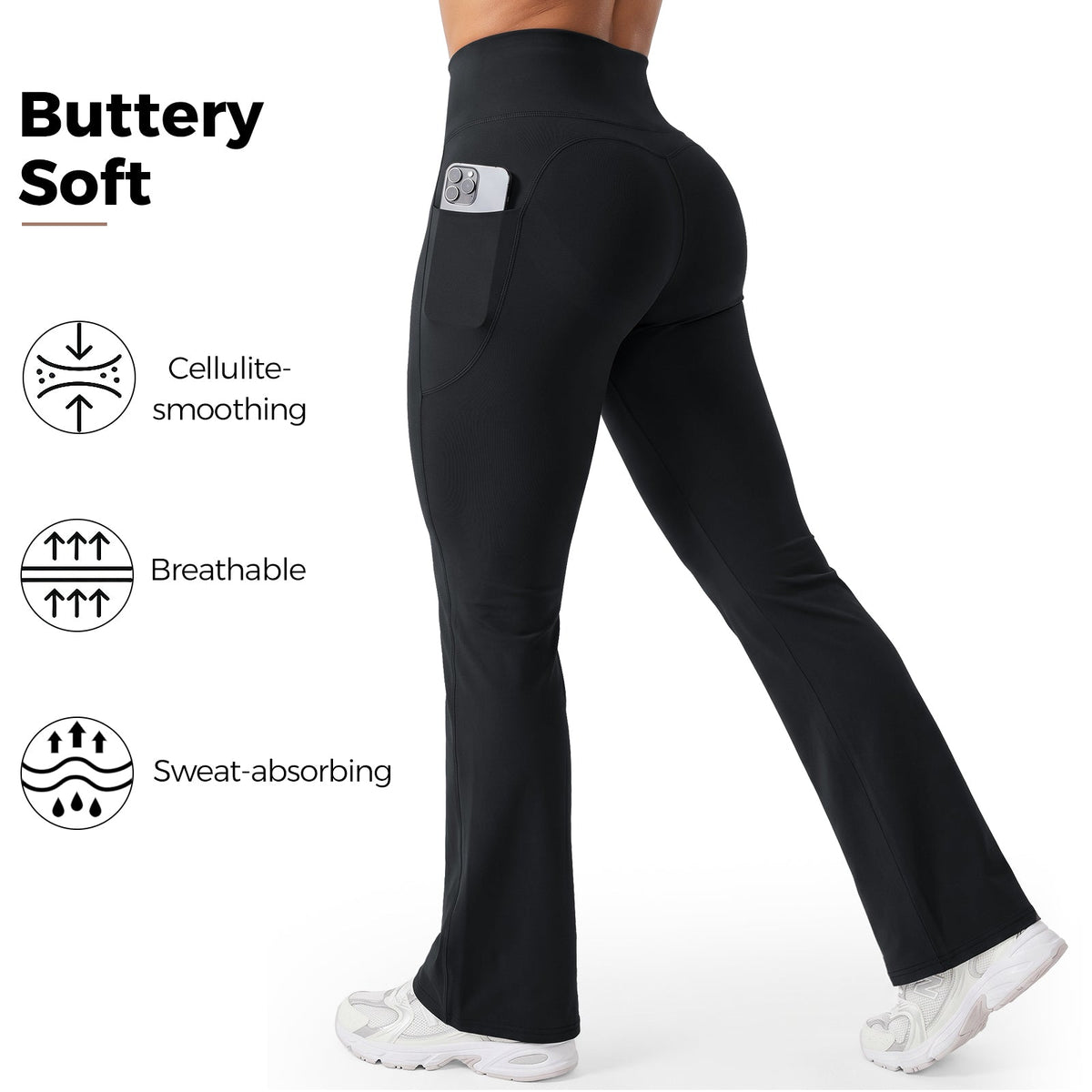 Advoce™ High-Waisted Tummy Control Pocket Flare Leggings