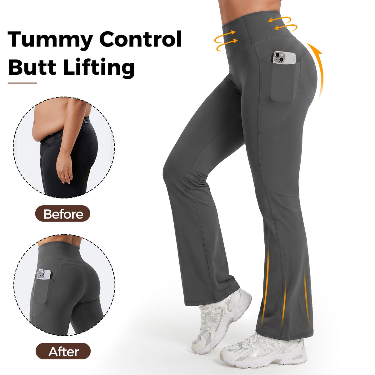 Advoce™ High-Waisted Tummy Control Pocket Flare Leggings