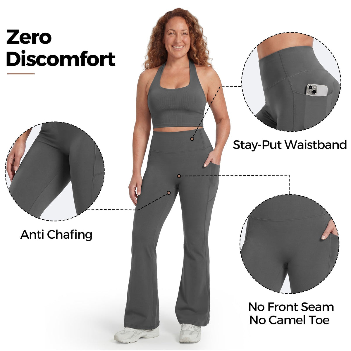 Advoce™ High-Waisted Tummy Control Pocket Flare Leggings