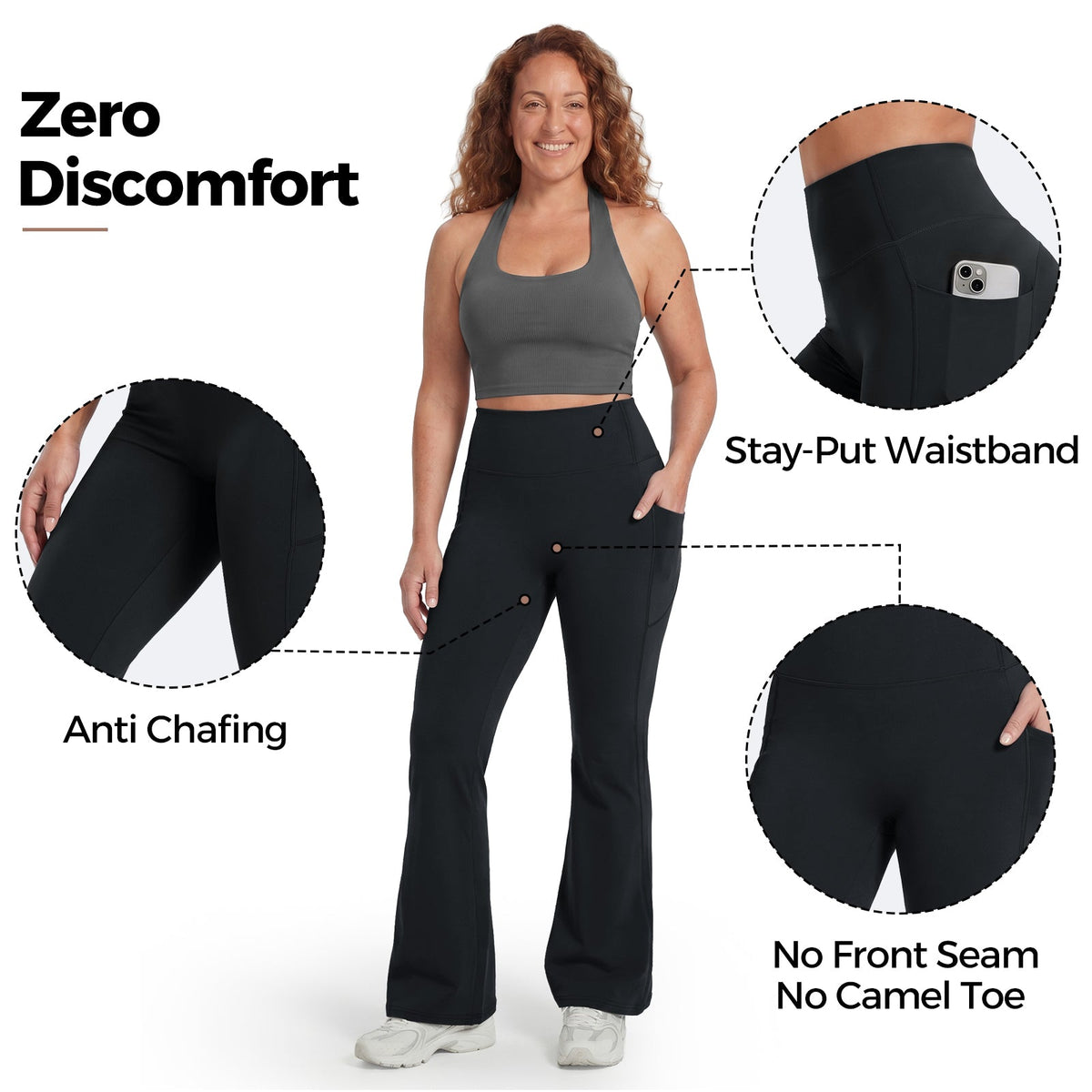 Advoce™ High-Waisted Tummy Control Pocket Flare Leggings
