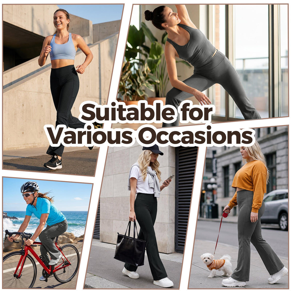 Advoce™ High-Waisted Tummy Control Pocket Flare Leggings